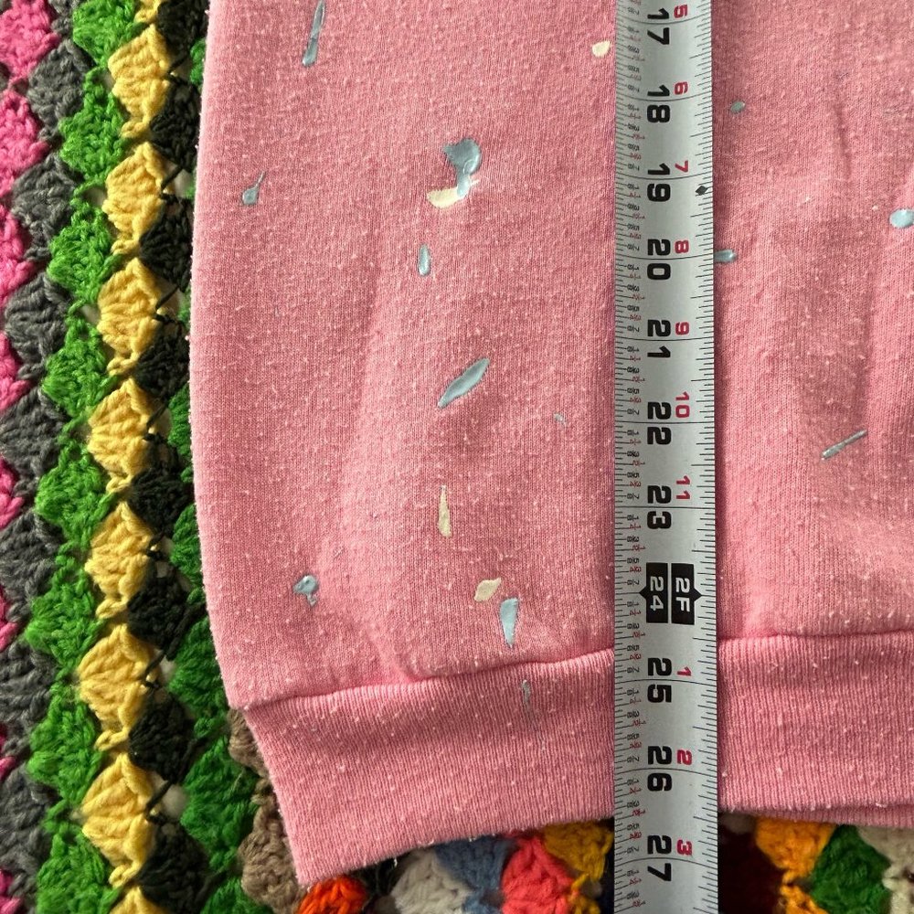 Vintage 90s Jerzees Paint Splatter Pastel Raglan Oversized Crewneck Swea… - Picture 9 of 12